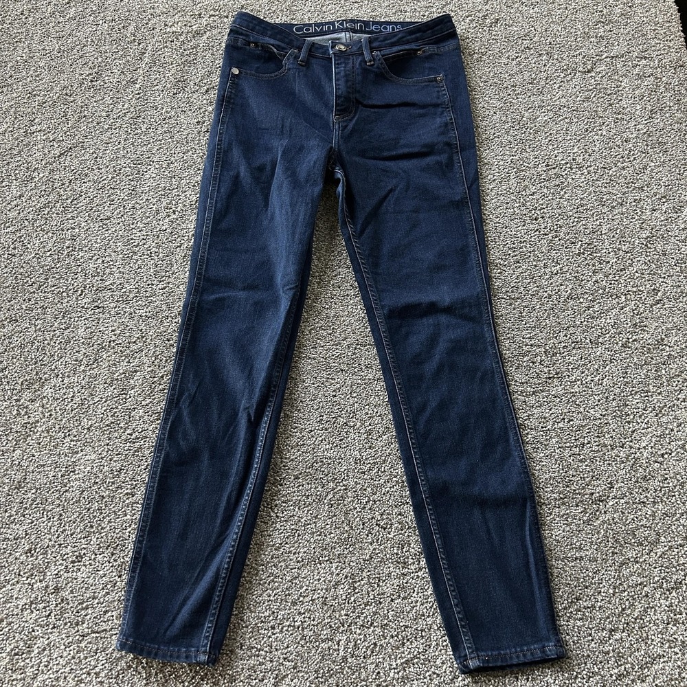 Calvin Klein Jeans Sculpted Skinny Jeans Mens 30x32 Dark Wash Blue Denim Slim